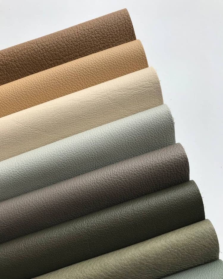 Leather tones arranged as an article fan.